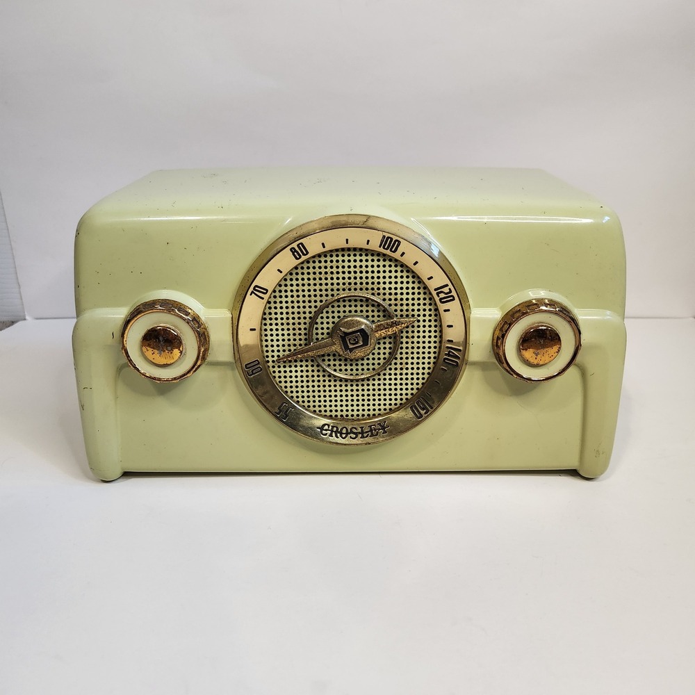 Vintage Crosley AM Tube Radio Seafoam Green Mid Century Modern Atomic 1950s